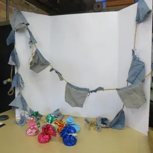Denim Garland and Balloon Weights