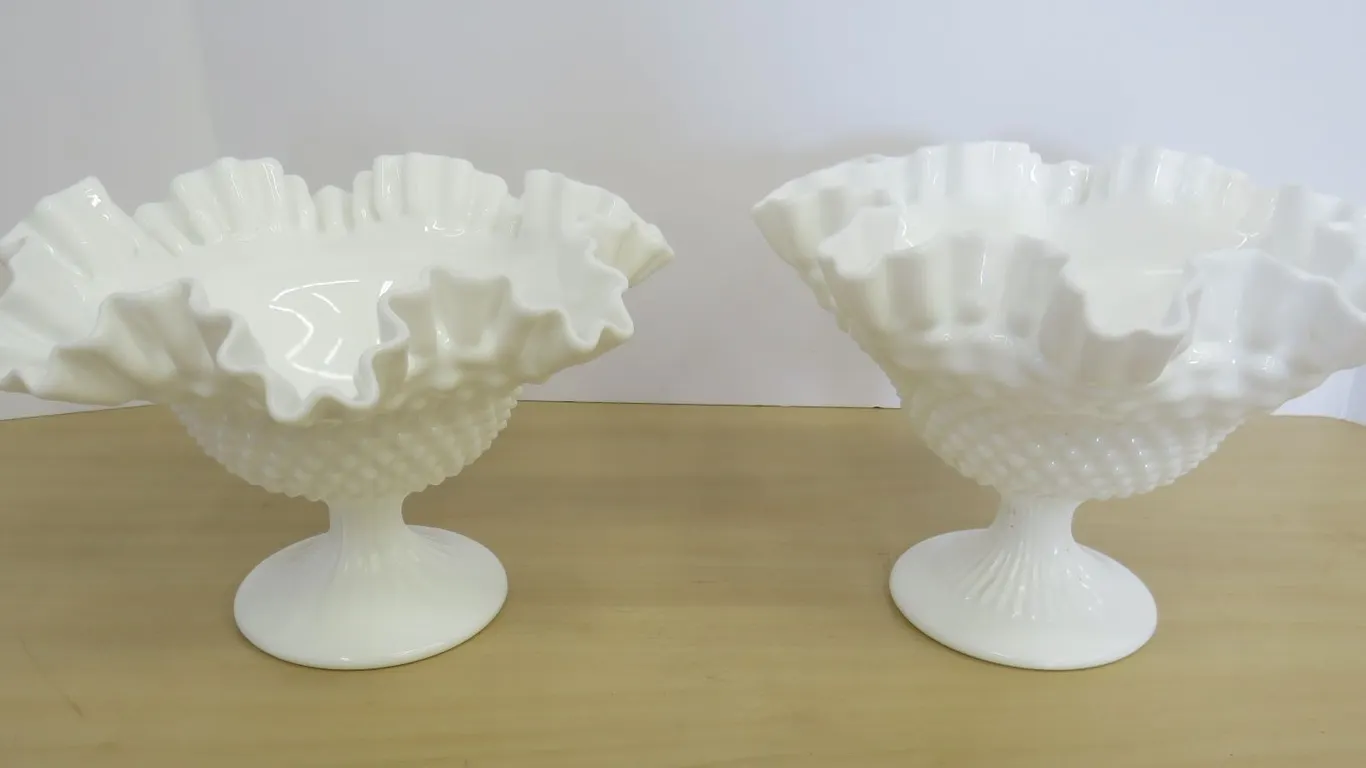 Hobnail Milk Glass Bowls