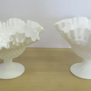Hobnail Milk Glass Bowls