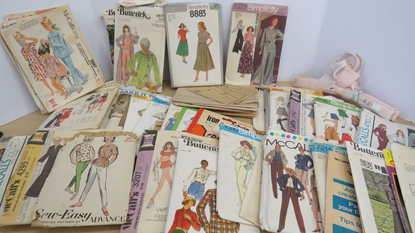 Vintage Sewing Patterns and Child's Hangers