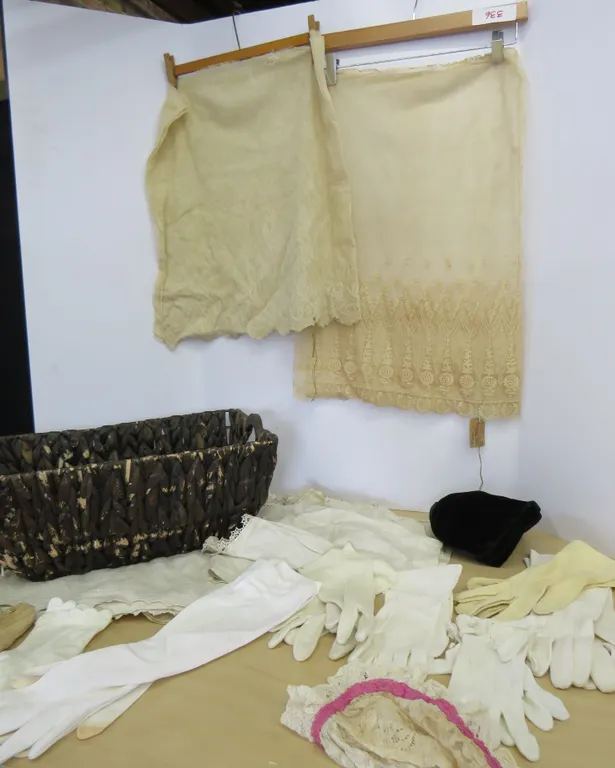 Vintage Linens in Basket