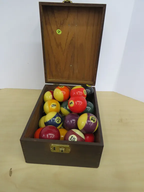 Vintage Box & Pool Balls