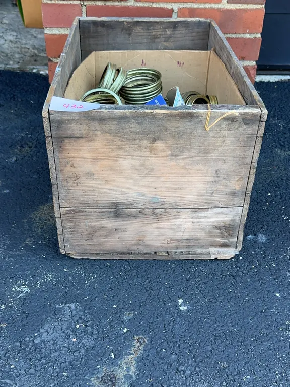 Wooden Crate with Canning Jar Lids