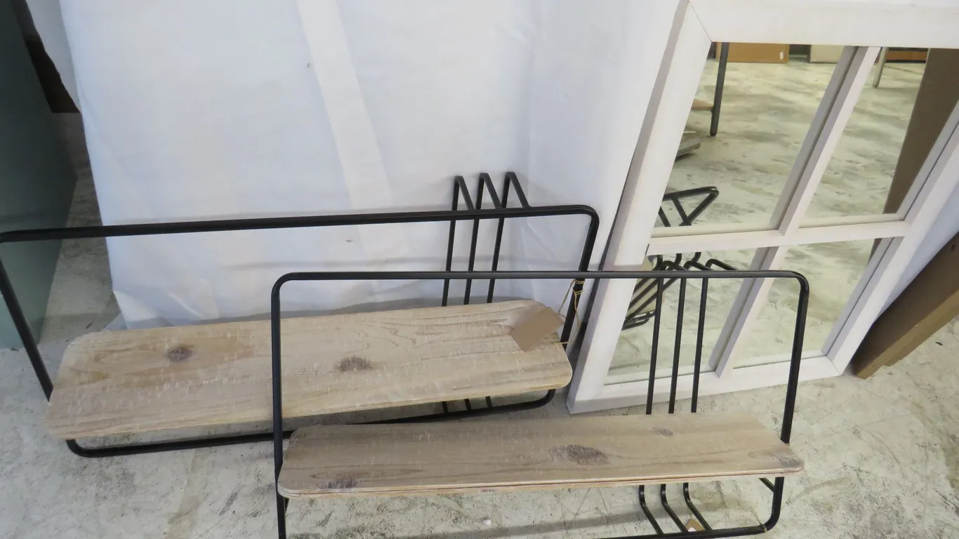 Wall Mirror and Shelves