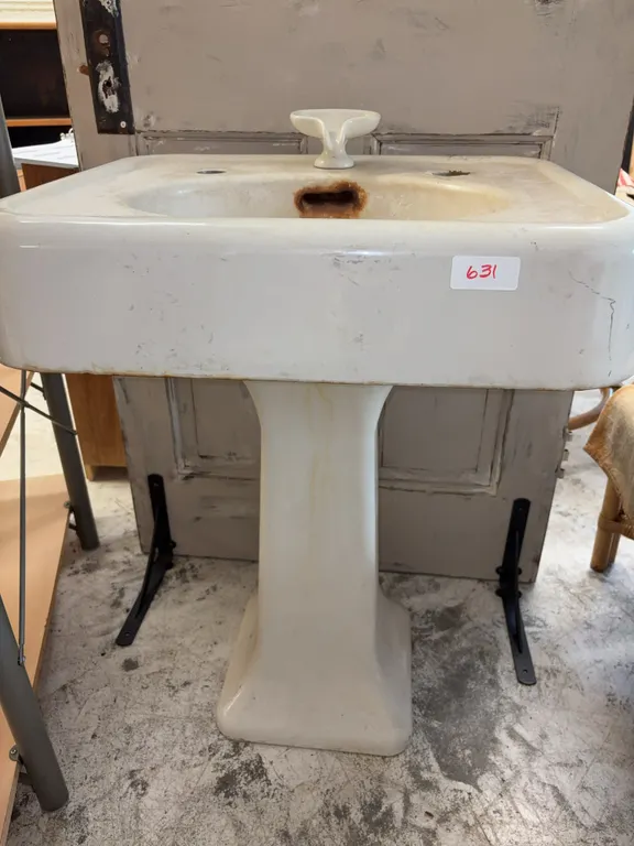 Vintage Pedestal Sink and Mirror