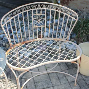 Wrought Iron Floral Garden Bench