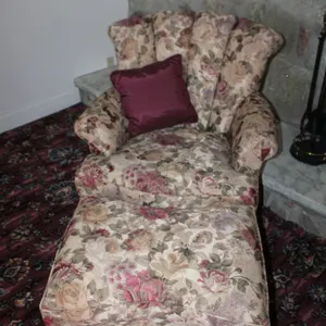 Floral Armchair & Ottoman