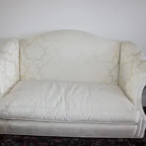 Cream Damask Loveseat