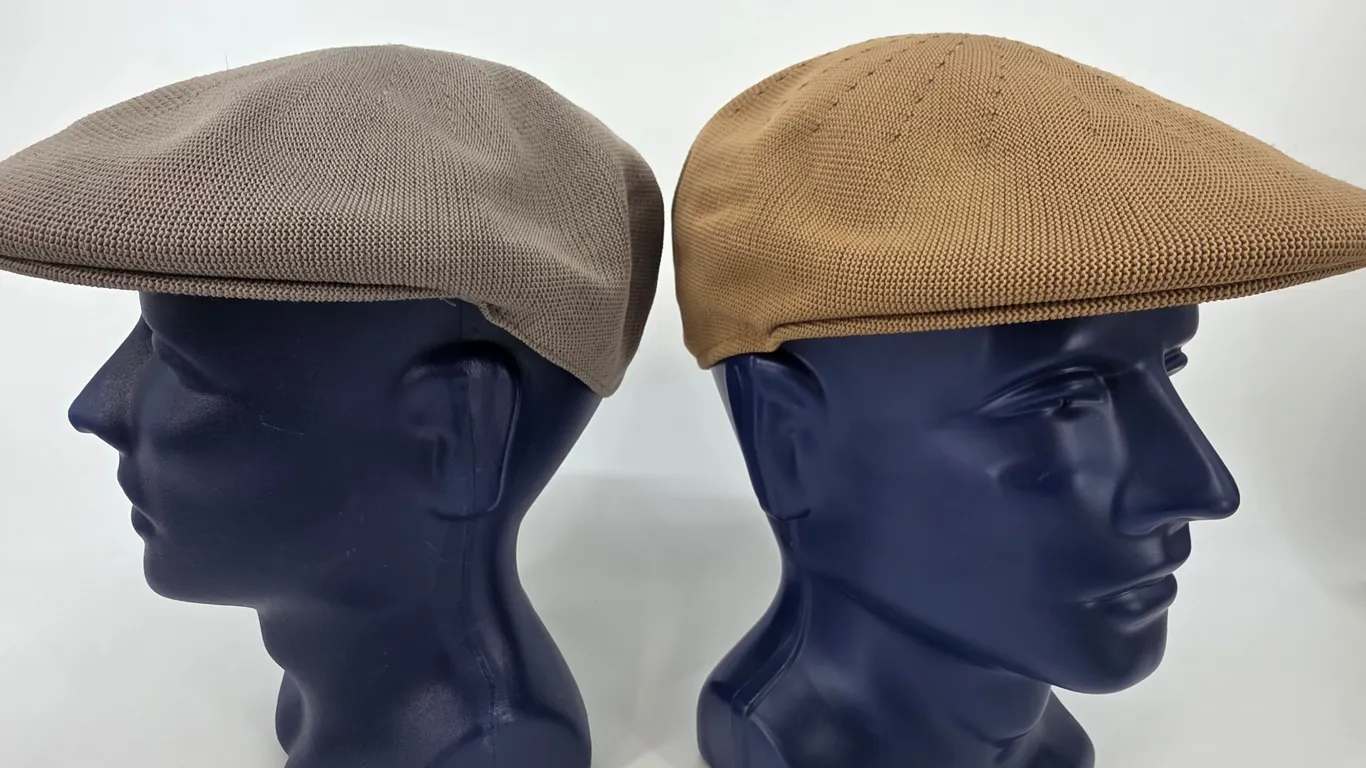 Dockers Mens Ivy Flat Cap 2 Piece Tan Taupe Knit Driving Hats Size L XL