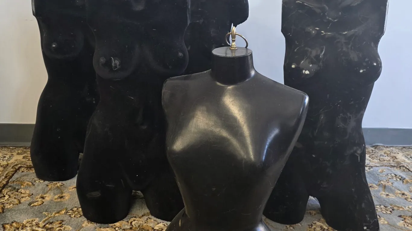 Vintage Black Female Mannequin Torso Lot Retail Display Dress Forms Mixed Set