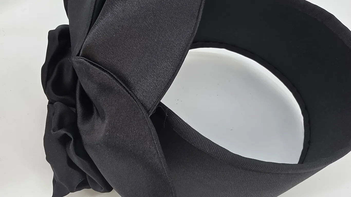 Black Satin Floral Rhinestone Statement Headband Fascinator Headpiece