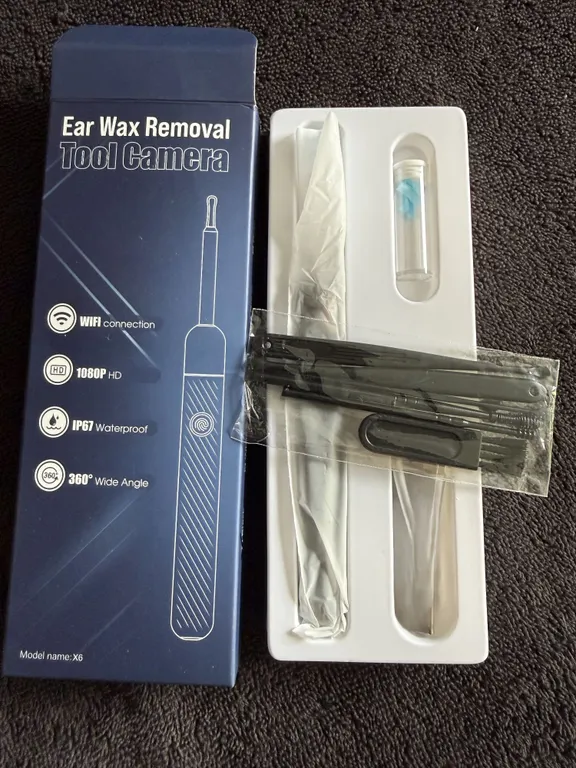 Ear Wax Removal Tool Camera Wifi, 1080P HD Wide angle Missing USB charging cord - Open Box