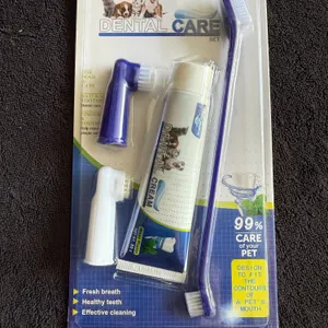 Dental Care Set for Dogs and Cats Includes Multiple Brushes and Dental Cream- New Sealed Packaging