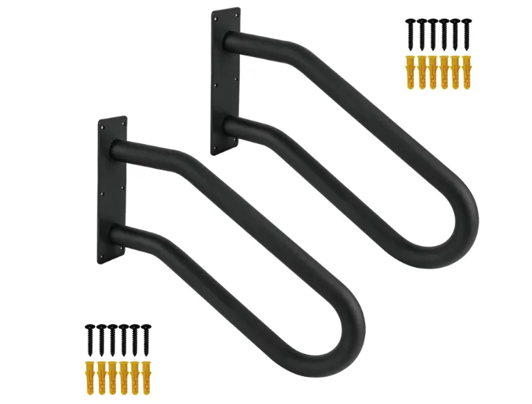 2 Pack Handrail for Outdoor Steps for 1-2 Step Stairs Wall Mount handrails U Shaped Handrail Open Bo
