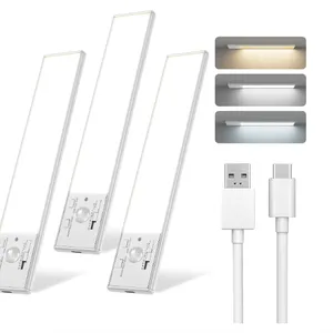 Under Cabinet Lighting, 12 Inch Motion Sensor, USB Rechargeable Closet Light, 3 Color Temperature Ne