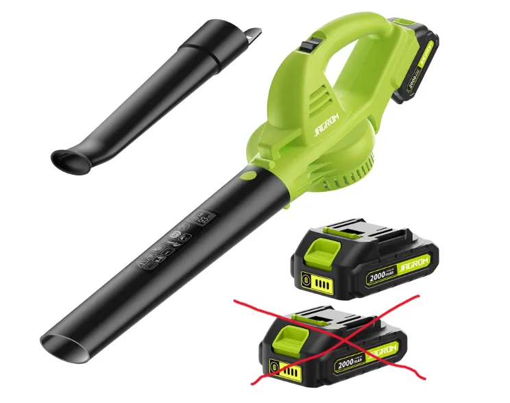 Leaf Blower Cordless with 2.0Ah Battery & Charger, 130MPH 180CFM High Speed Missing 1 Battery & Char