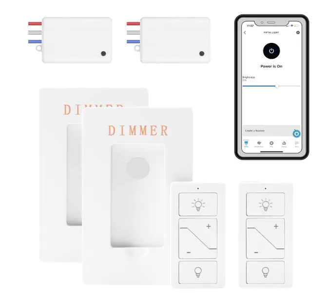 Humpptom Wireless Dimmer Light Switch and Receiver Compatible With Alexa - Smart Wall Switch Open Bo