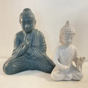 Pair of Decorative Ceramic Buddha Statues