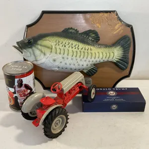 Michael Jordan Collectible, Vintage Toy Tractor, Singing Bass & Donald Trump Pocket Knife