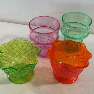 Set of 4 Colorful Ice Cream Cone Dessert Cups – Waffle & Cake Cone Styles