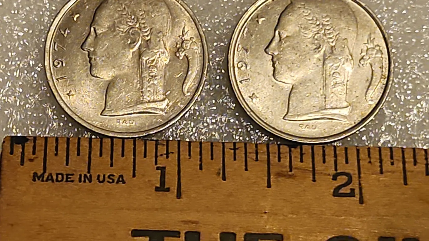 1974 & 1977 Belgium 5 Franc Coins