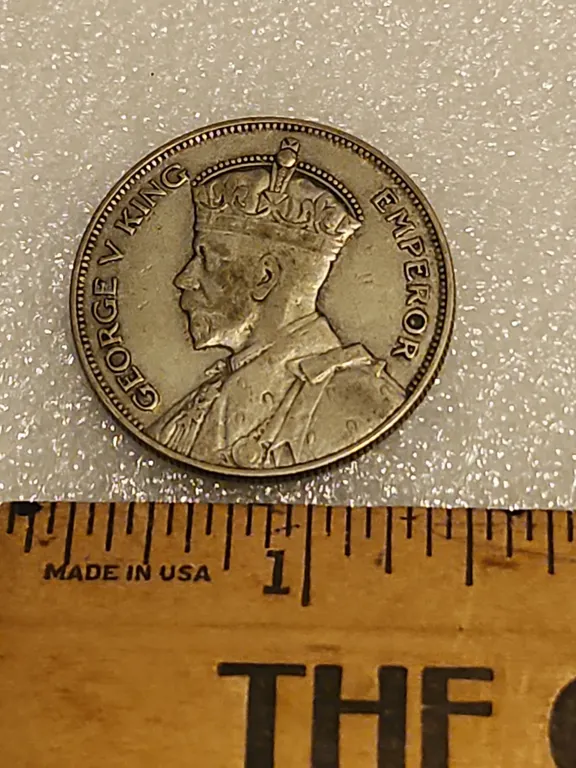 1934 New Zealand King George V, Half Crown Silver Coin
