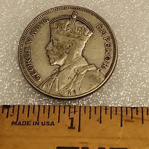 1934 New Zealand King George V, Half Crown Silver Coin