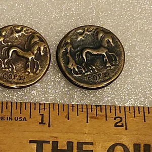 2 Replica Greek Coins Marked [Copy], Resembles Ancient Tetradrachm