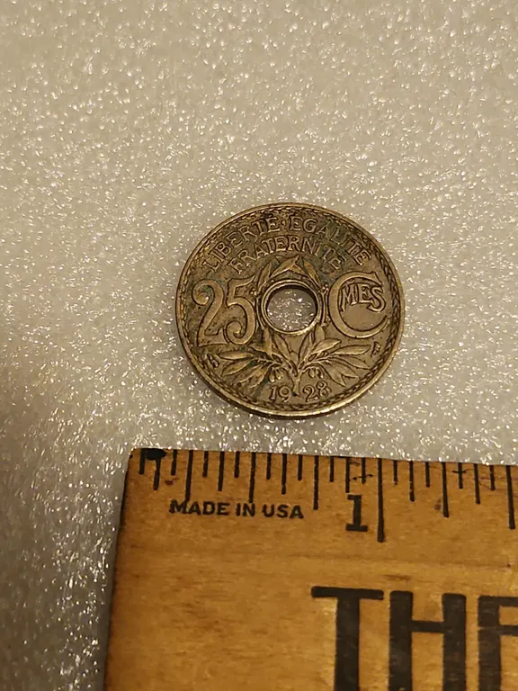 1928 France 25 Centimes Lindauer Copper-Nickel Coin