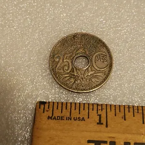 1928 France 25 Centimes Lindauer Copper-Nickel Coin