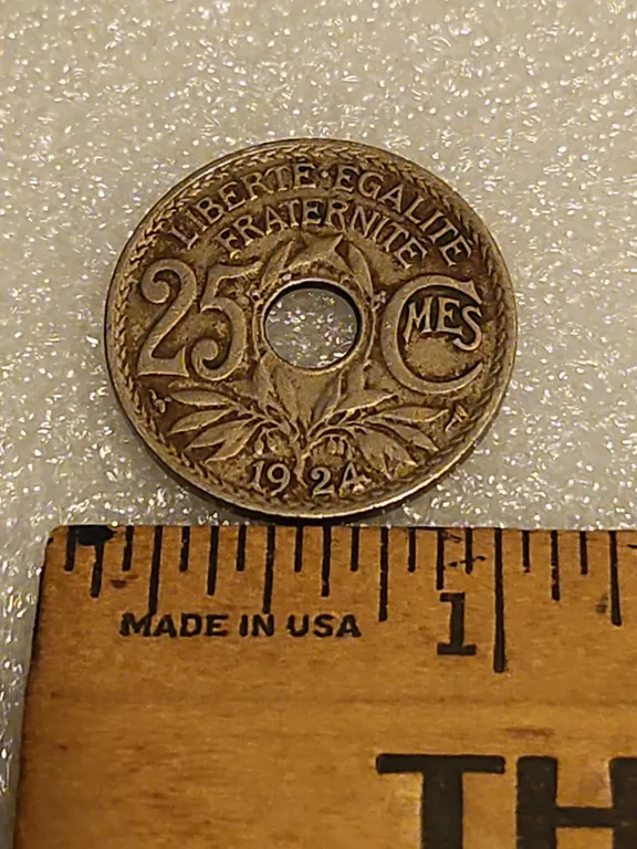 1924 France 25 Centimes Lindauer Copper-Nickel Coin