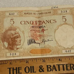 5-Cino Francs Banknote Issued By The Banque De L'Indo-Chine