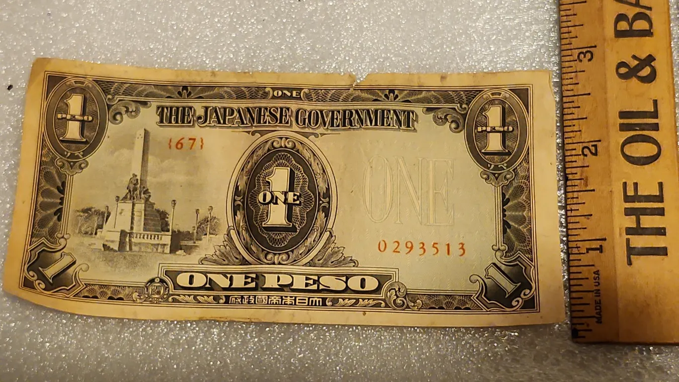 1940s $1 Peso The Japanese Government Banknote