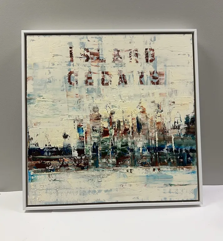 "Island Cedars" Work on Board by Judy Friday