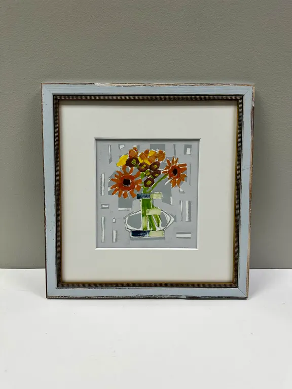 Bright Flowers in Clear Vase 1