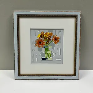 Bright Flowers in Clear Vase 1