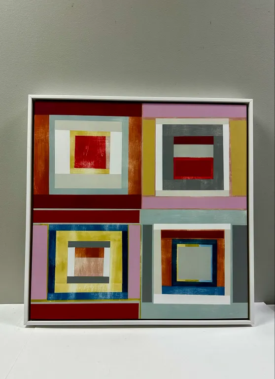 Four Squares on Board by Judy Friday