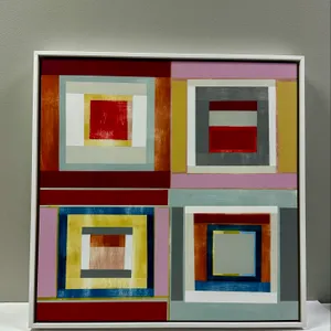 Four Squares on Board by Judy Friday