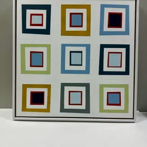 Nine Squares in Pastels & Bright Red