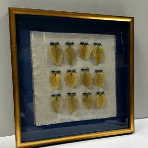 Mixed Media with Gold Leaves and Lapis Holders