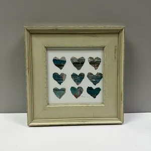 Hearts in Wooden Frame