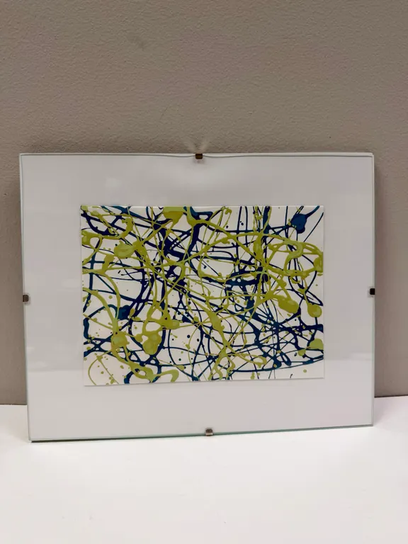 Drip Art in Teal & Lime