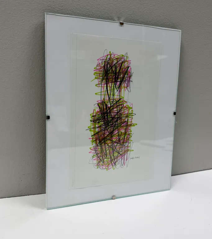 Signed Scribbles in Pink & Green