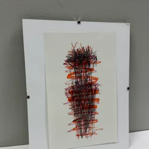 Signed Scribble Art in Red, Rose & More