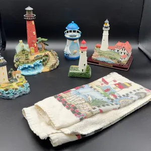 Lighthouse Figurines & Towel