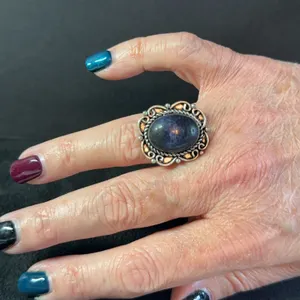 “Lapis” Ring Jewelry, German Silver, Size-9