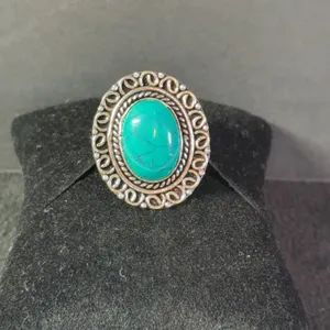 “Turquoise” Ring Jewelry, German Silver, Size-9