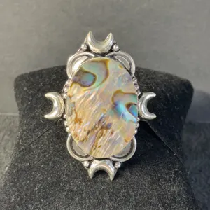 “Abalone” Ring Jewelry, German Silver, Size-8