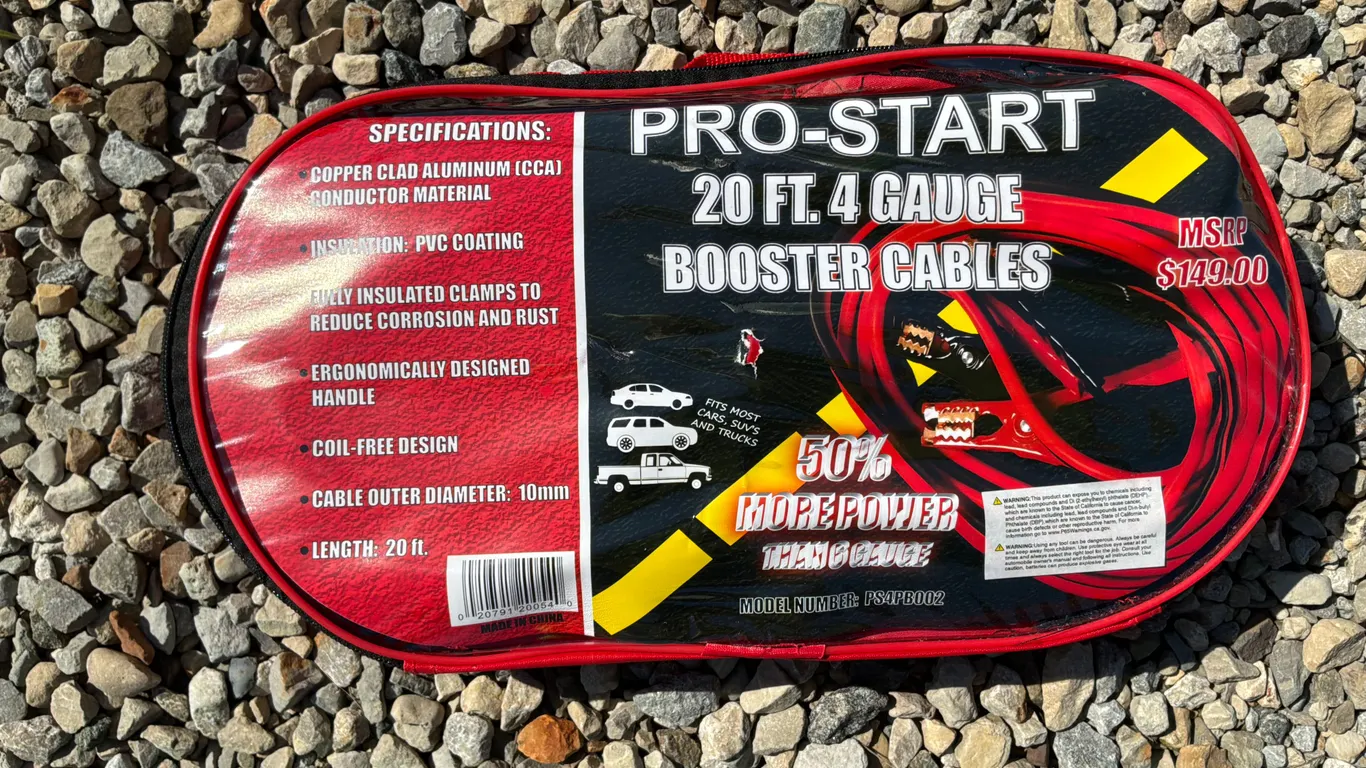 PRO-START PS4PB002 20FT. 4 GAUGE BOOSTER CABLES