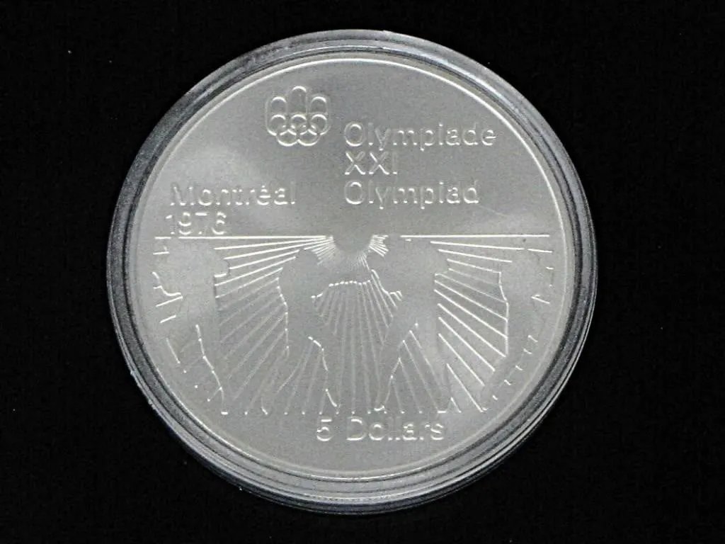 1976 MONTREAL OLYMPICS BOXING $5 .925 SILVER COIN